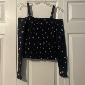 Abercrombie Kids Off the Shoulder Navy Blue Top